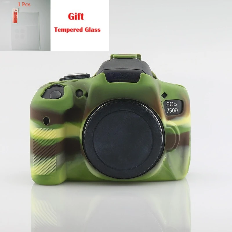 

Защитный чехол-сумка из мягкого силикона, для фотоаппарата Canon 750D, большой силиконовый чехол для одной камеры + защитная пленка в подарок.