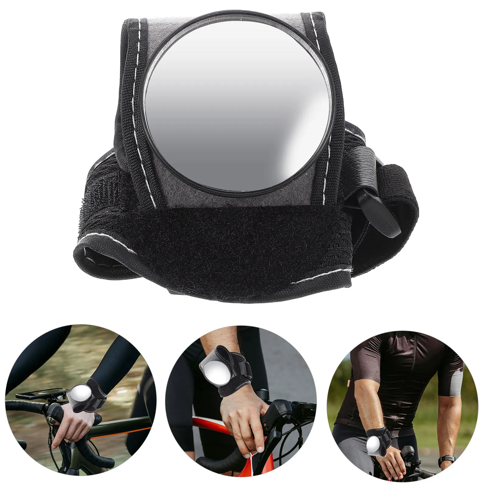 

Wrist Mounted Bike Rear View Adjustable Wide Angle Cycling Safety For Mountain Commute Riding Biker Wristband Rearview Bike