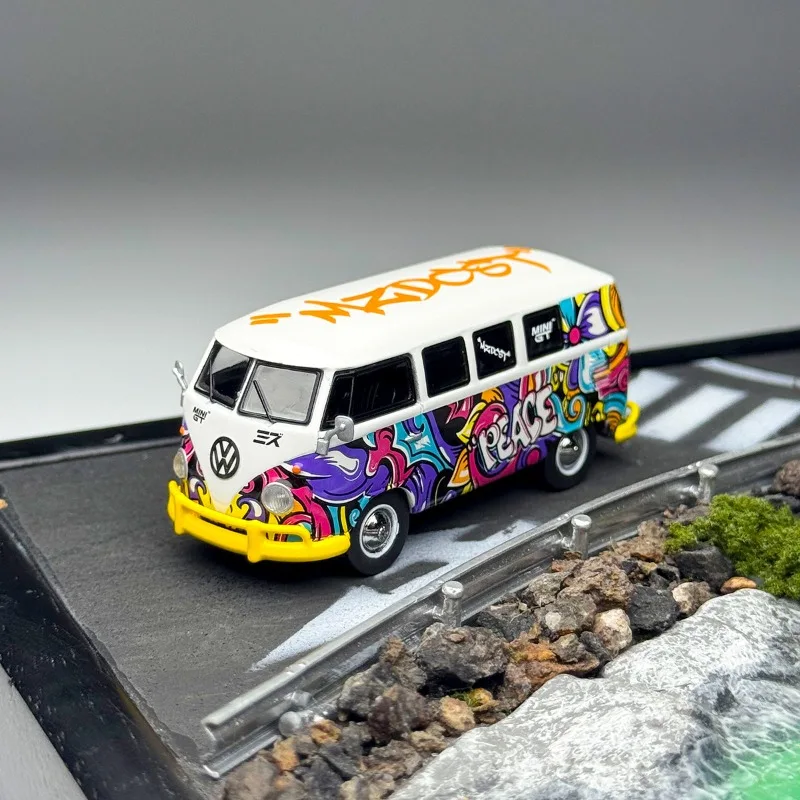 In stock 1:64 #1191 T1 Microbus Mizu alloy replica car model, boy toy gift, room collection statue