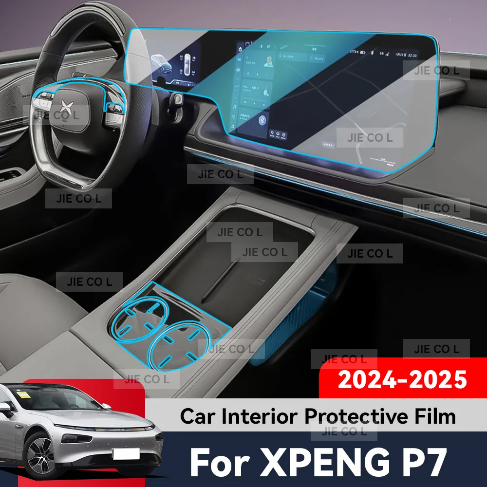Auto Central Control Screen TPU Navigation Anti Scratch interior Protection Film GPS Navigation For XPENG P7 2024 2025