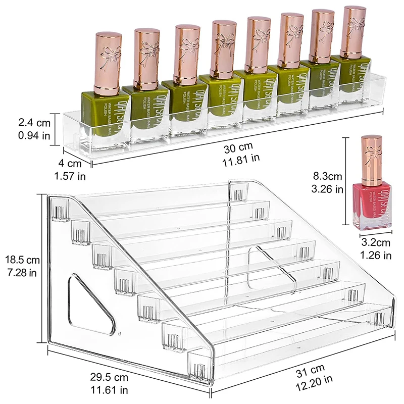 Nail Polish Organizer 7 Layers Upgraded Acrylic Display Rack for Nail Polish Holder, Sunglasses Organizer, Essential Oils Holder