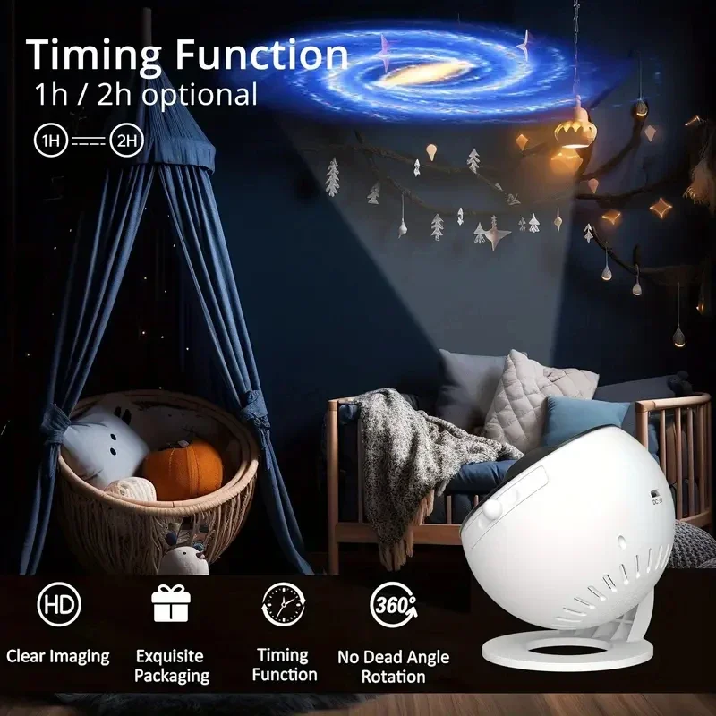 Night Light Galaxy Projector Starry Sky Projector 360° Rotate Planetarium Lamp For Kid Bedroom living room Galaxy atmosphere led