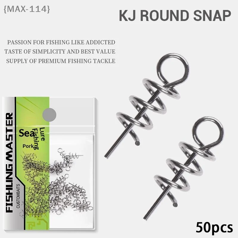 【MAX-114】Stainless Steel Fishing Twist Lock Pin Tool - Spring Hook Centering Latch Needle for Soft Lure Bait Worm【WX】