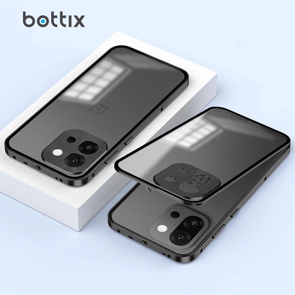 

Металлический чехол для телефона bottix для OnePlus 13T, противоударный чехол 1 + 13 T, алюминиевый бампер, рамка, матовый жесткий ПК, задняя кожа