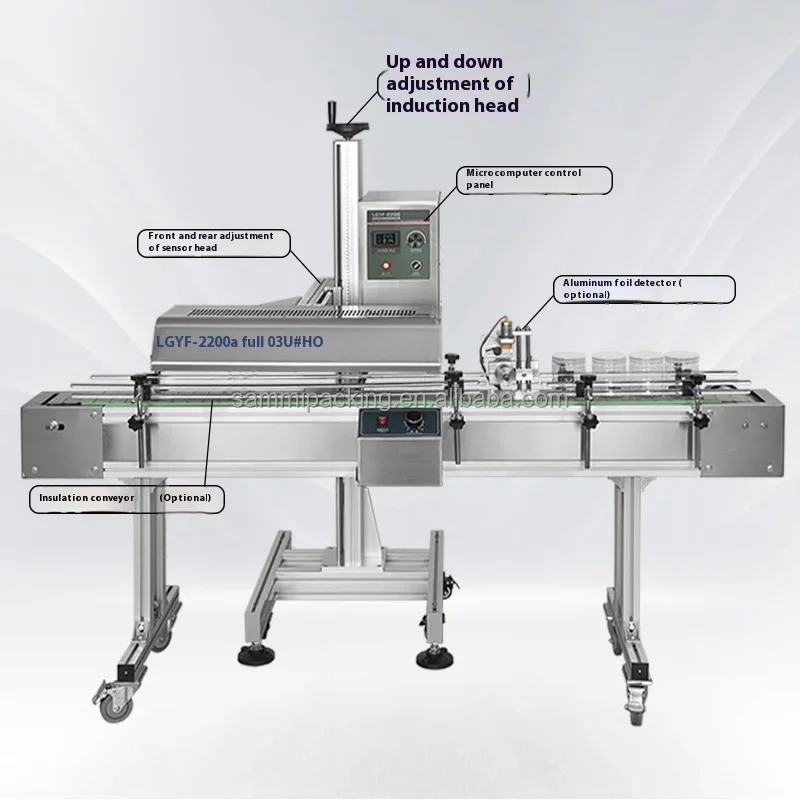 Automatic on line type plastic bottle induction sealing machine sealers with own conveyor