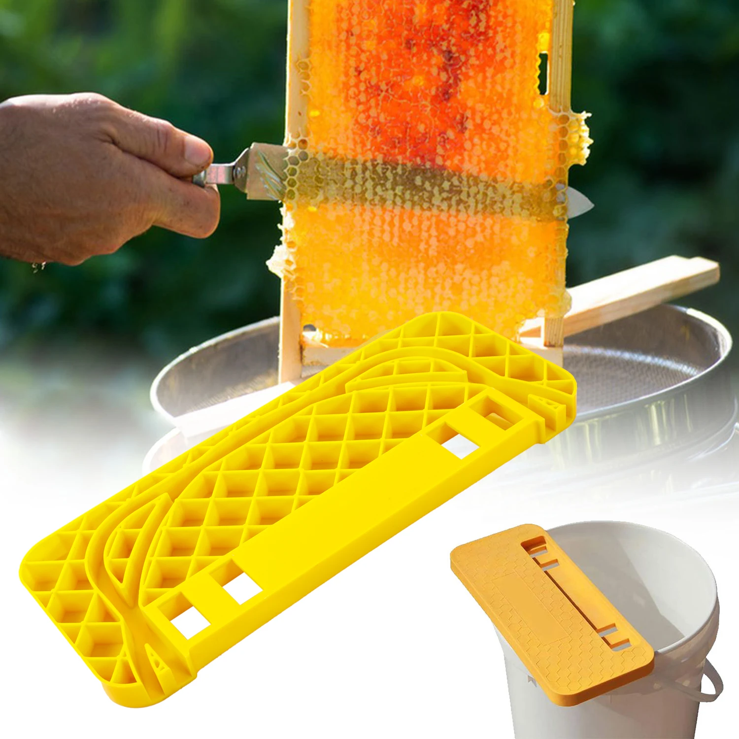 

Honey Uncapping Tank Holder Plastic Honey Bucket Scraper Tool Hive Scraper Tool Beekeeper Flat Honey Shelf Honey Harvesting Tool
