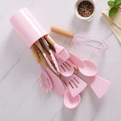 12pcs/Set Silicone Kitchenware Cooking Utensils Heat Resistant Kitchen Non-Stick Cooking Utensils Baking Tools With Storage Box