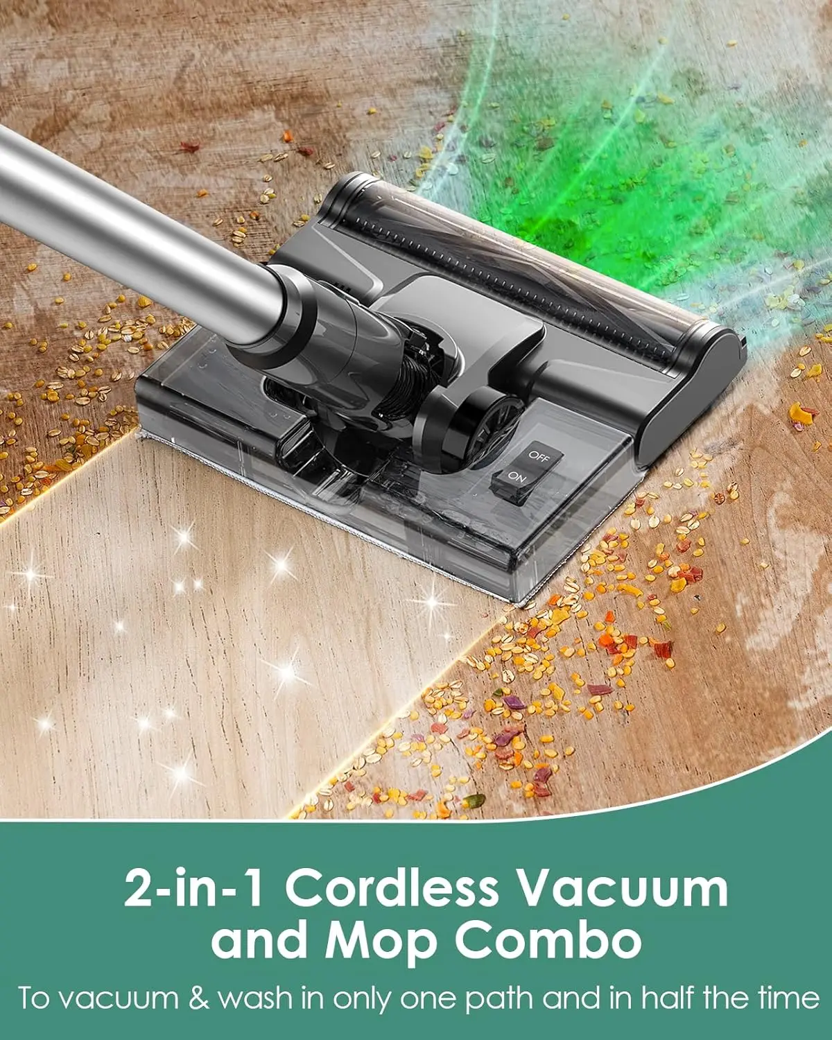 

Cordless Vacuum Cleaner & Mop Combo 2-in-1, 35Kpa 40min Runtime, Lightweight Cordless Stick Vacuum Cleaner
