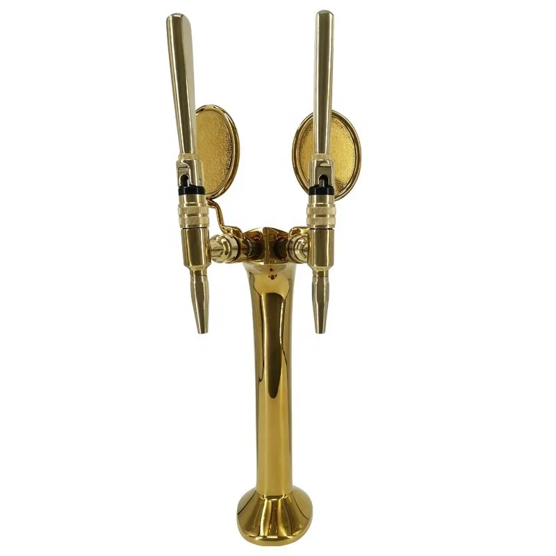 Gilded coloured beer tower with 2 Guinness foul/nitrogen coffee taps
