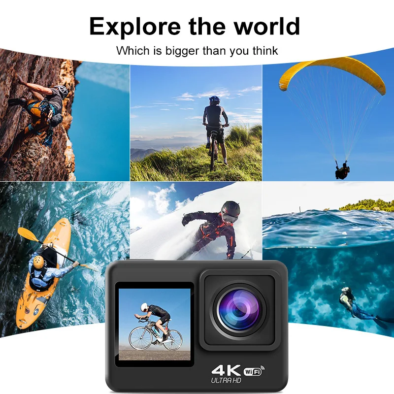 4K 60fps Driver Action Camera Ultra HD 1080P 120fps WiFi 2 Inch surf Underwater Waterproof Helmet Video Recording Sport WebCam