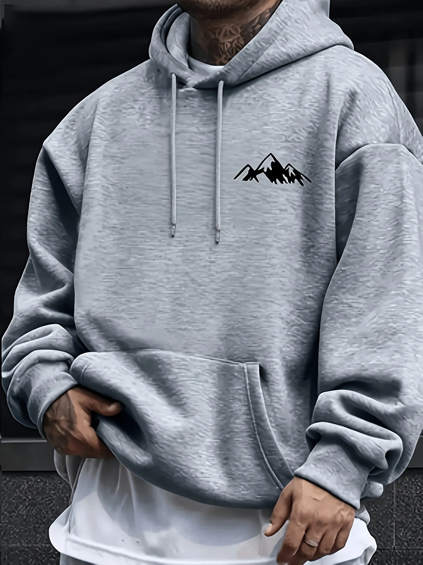 Mountain Graphic Mens Hoodies High Quality Warm Winter Fleece Sports Sweatshirt Harajuku Casual Men Clothing Sportswear Tops
