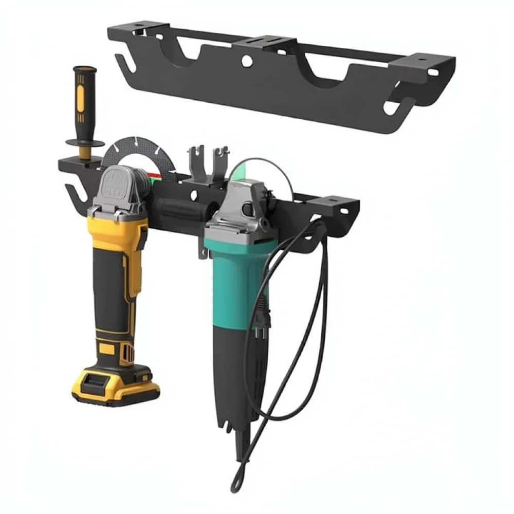 Durable Angle Grinder Hanging Rack Wall Organizer For Garage Workshop Power Tool Storage Shelf System