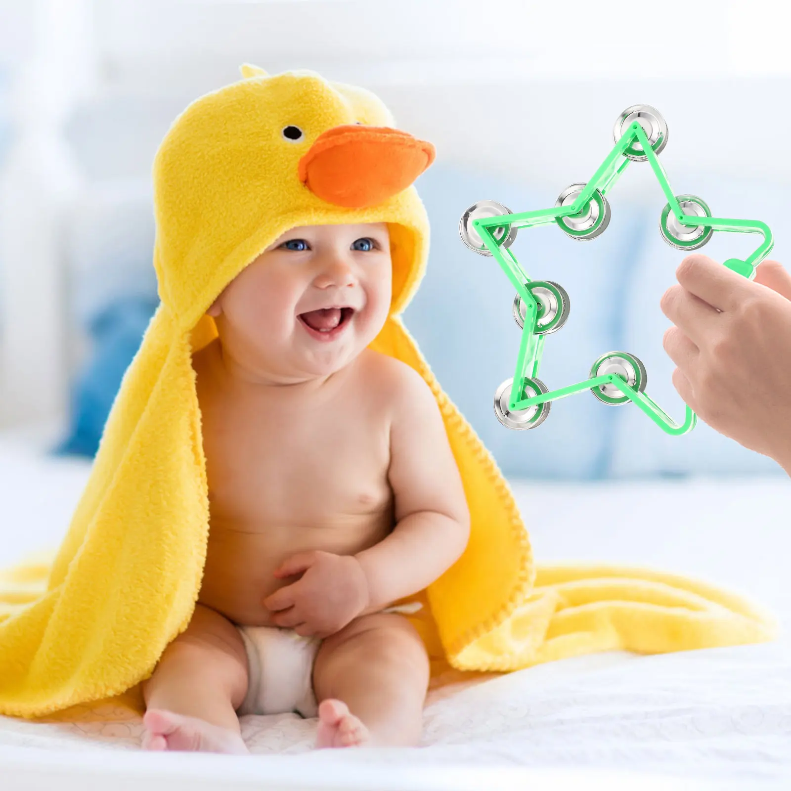 

Pentagram Hand Shaking Bell Premium Children Rattle For Music Enlightenment Handheld Bell Prop Kids Activity Coordination