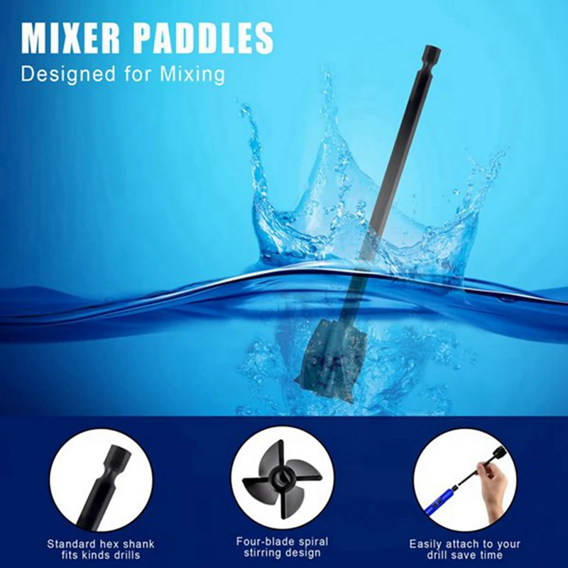 Миксер для смолы, набор из 5 предметов, миксер из смолы, спиральная мешалка для Смешивания Краски