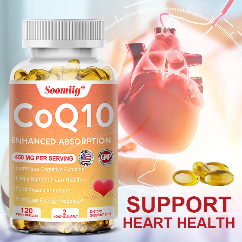 Coenzyme Q10 450 Mg Supplement, High Potency Antioxidant, Cardiovascular Health, Heart Health, 120 Capsules