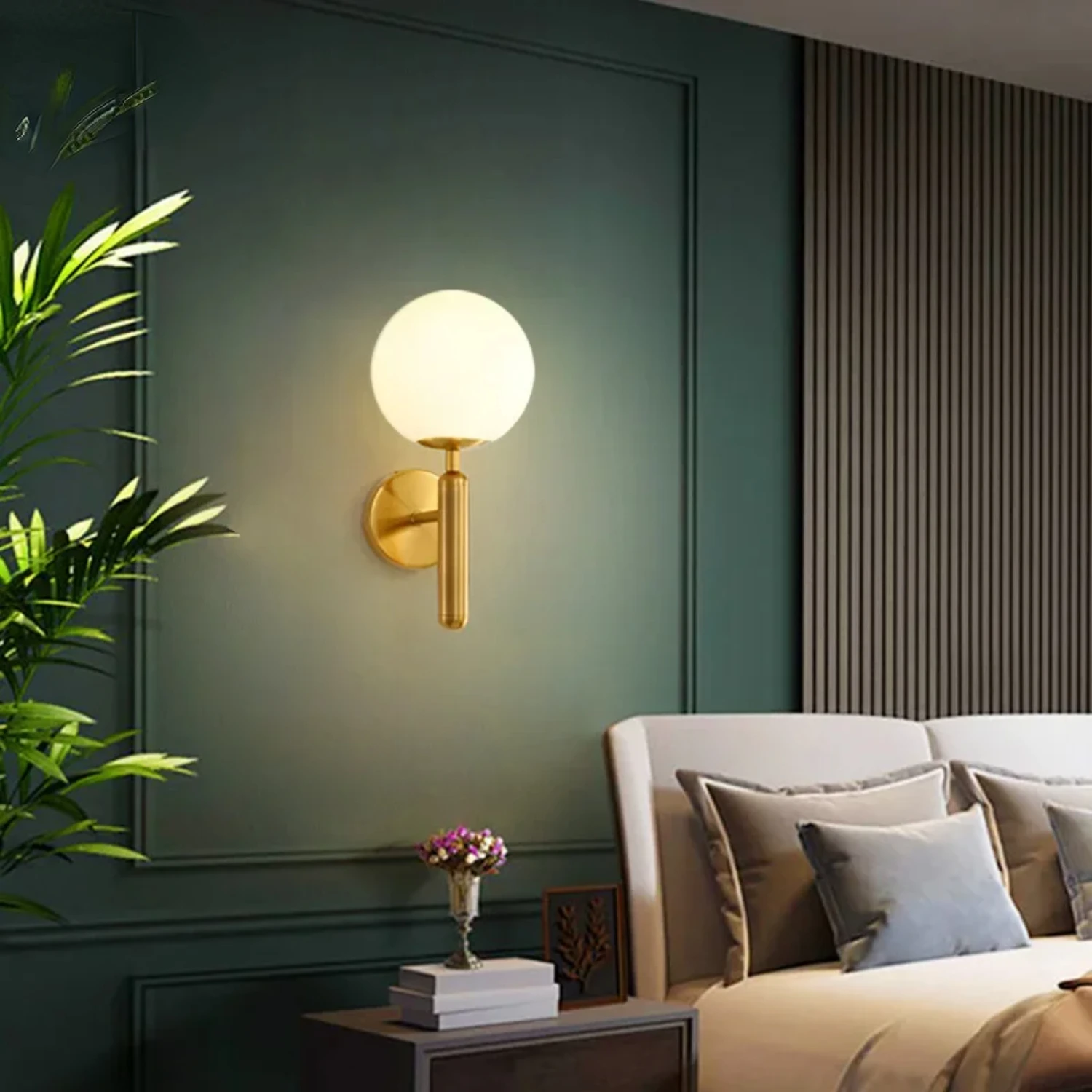 New Elegant, sleek, and stylish modern Nordic glass ball LED wall lamps - Softly illuminating chic minimalist bedside wall decor