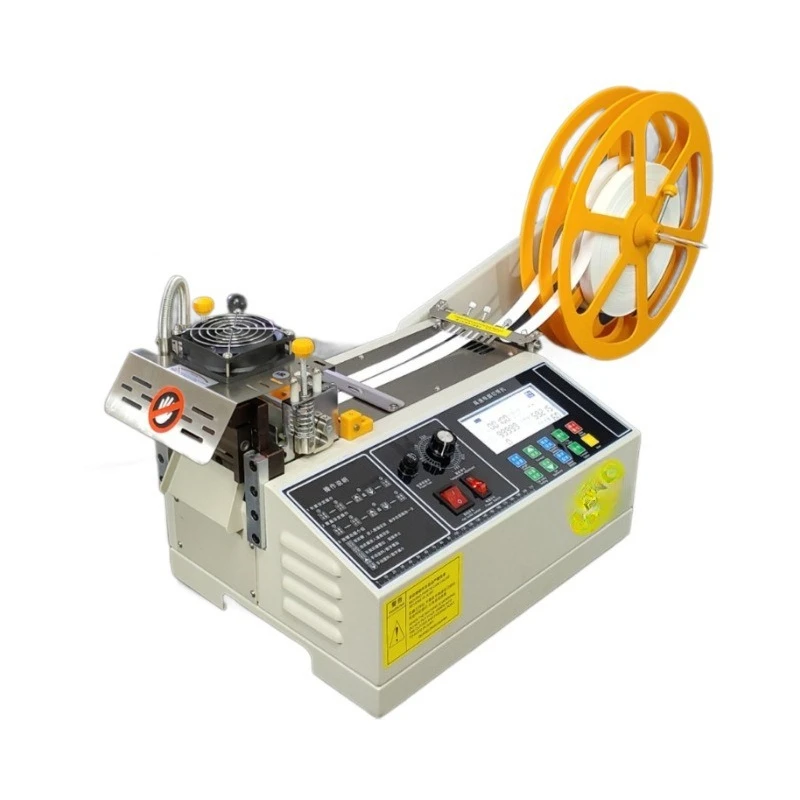 

Small hot and cold belt cutting machine Large screen LCD Chinese and English export Ribbon cutting machine Belt breaking machine