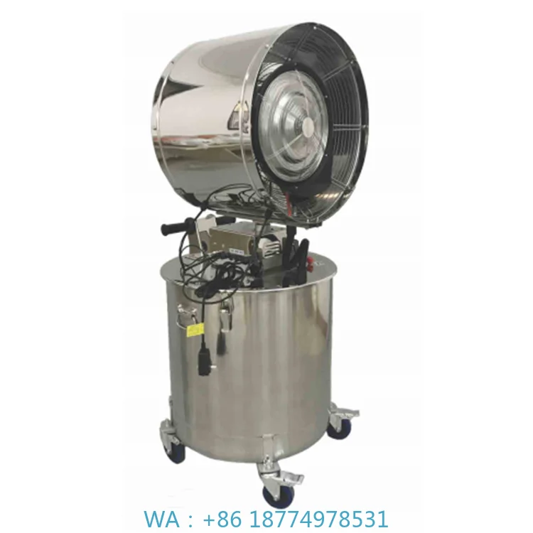Capacity Humidifier Misting Fan 220V Single-Phase 180-Degree Spray 304 Stainless Steel Industrial Mobile Large