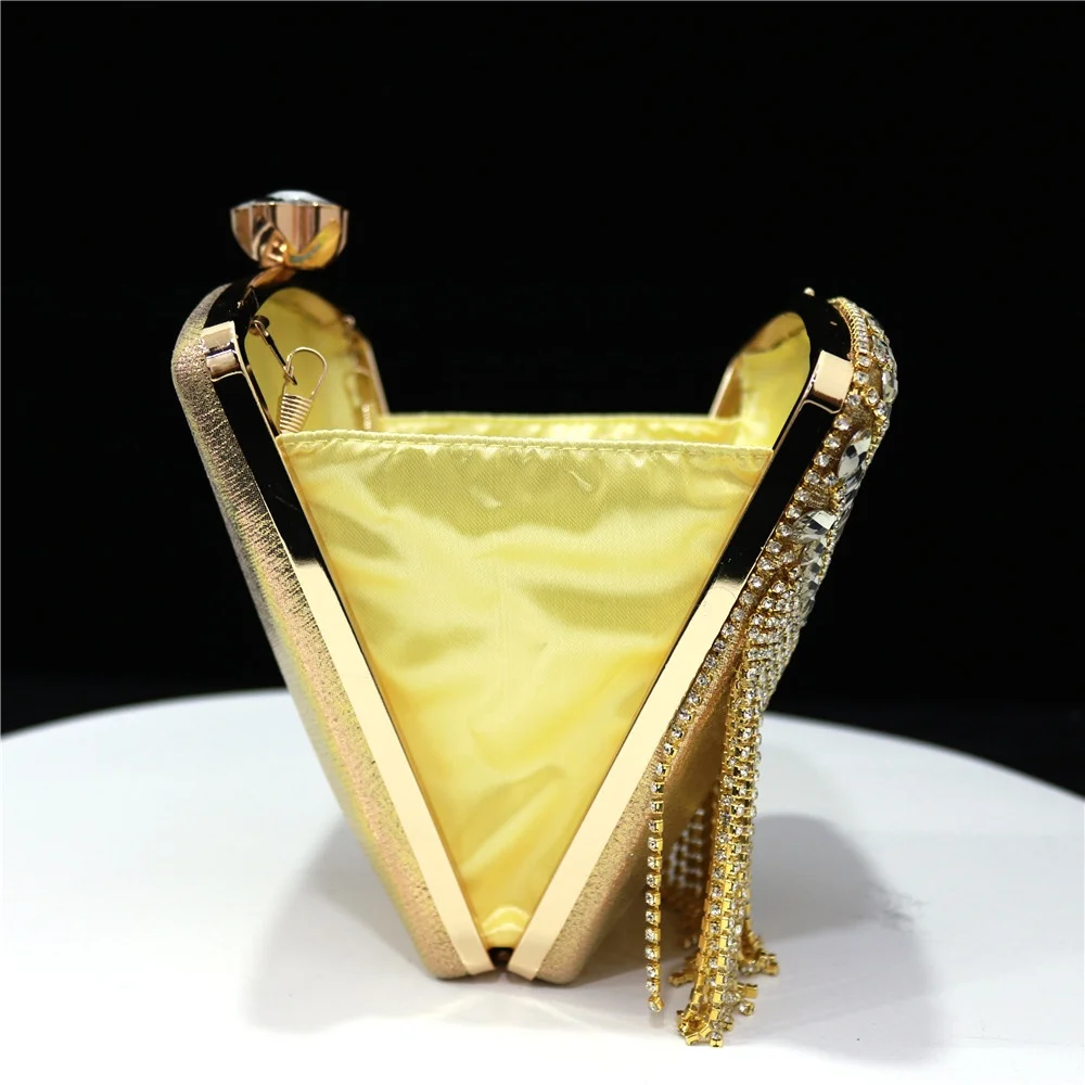 Quasten-Kristall Damen-Abendtasche mit Wassersteinen, Glänzende Modische Damenhandtasche, Luxuriöse Geldbörse – Detail 6