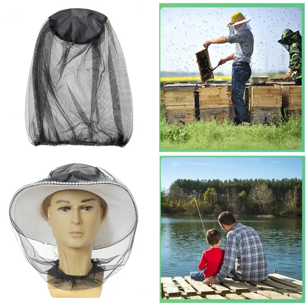 Mosquito Head Net Breathable Mesh Flying Animal Anti Mosquito Insect Garden Beekeeping Hat Face Netting Head Cover