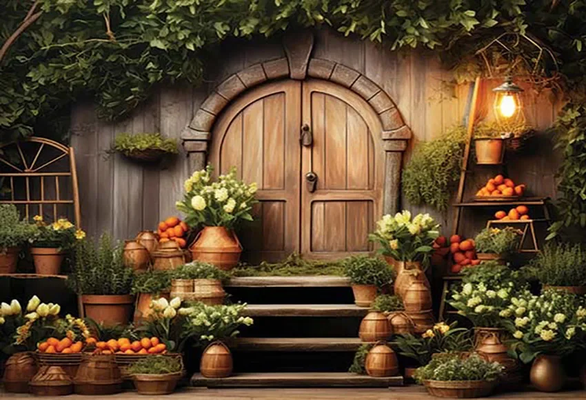 Mehofond Photography Background Spring Easter Wooden House Flowers Children Birthday Party Portrait Decor Backdrop Photo Studio