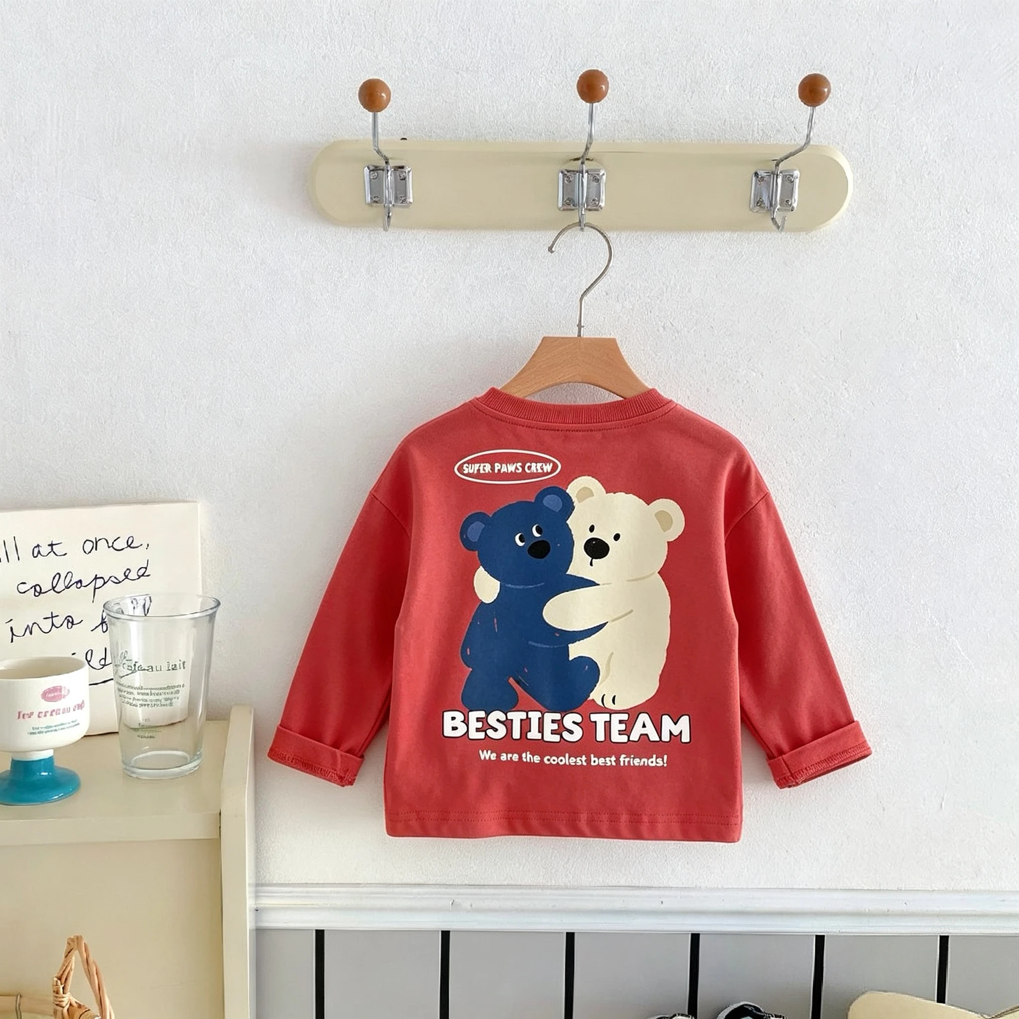 Kids Clothing Autumn Long Sleeve T-shirt Tops Baby Girl Boy Printed Cartoon Fashion Casual Bottoming Shirt Blouse Round Collar