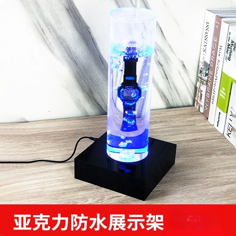Acrylic waterproof product demonstration stand LED light-emitting stand, water soaking test props