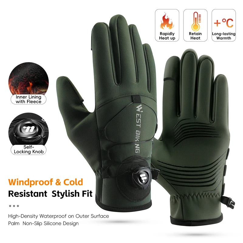 

Зимние велосипедные перчатки, магнитные быстросъемные термоизолированные пальцы с сенсорным экраном для холодной погоды, велосипедные перчатки для поездок на работу