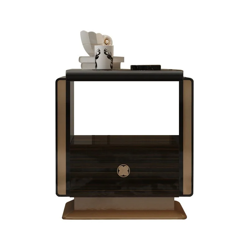 Postmodern light luxury edge table, villa luxury living room sofa corner table creative storage small coffee table Italian