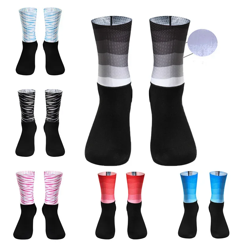 

Ciclismo Cool Nuovi Summer calzini traspirante da Silicone antiscivolo Pro Competition Aero Sports Bike Running Socks calzini