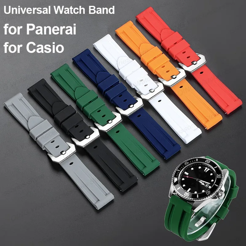 Universal Bracelets for Panerai 20mm 22mm 24mm 26mm Silicone Rubber Watch Straps Sport Watch Band for Omega Men Women Wristbelts