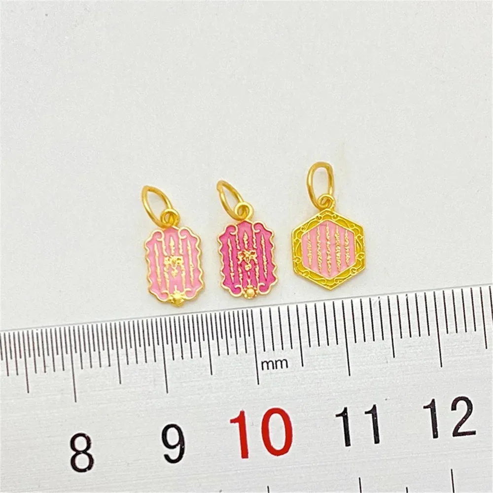 

S925 Silver Plated Gold Burned Blue Five Lines Beads Pendant Hanging Plate DIY Hand Chain Necklace Jewelry Material Accessories