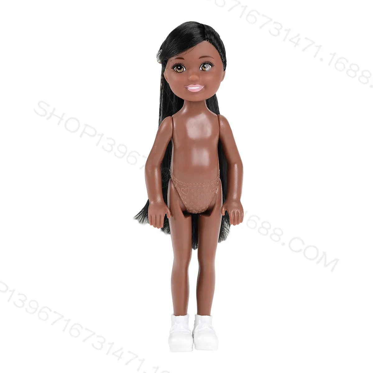 12Cm 5-Inch Kleine Jongen Donkere Gewone Huid Naakt Lichaam Mini Kelly Zwarte Mannelijke Pop Reborn Bjd 1/12 Speelgoed Voor Meisjes Blond Zwart Haar