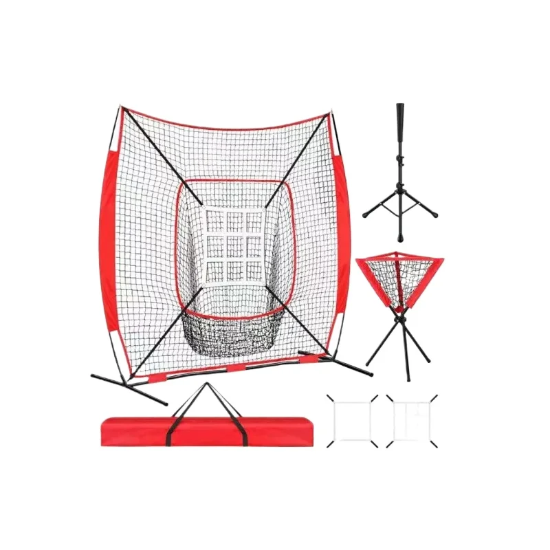 Spot 7x7ft Portable Baseball Softball Pitching Practice Net Indoor Outdoor Throwing Strike Zone Training Equipment