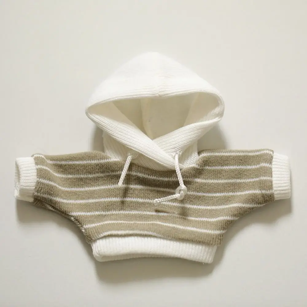 Cotton Doll Clothes Undershirt Solid Color Stripe 12cm Plush Doll Clothes High Quality Hoodie No Attributes Doll Clothes