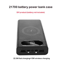 Boîtier de batterie externe à charge rapide pour téléphone portable, chargeur portable bricolage, QC3.0, 6x21700, 22.5W 6