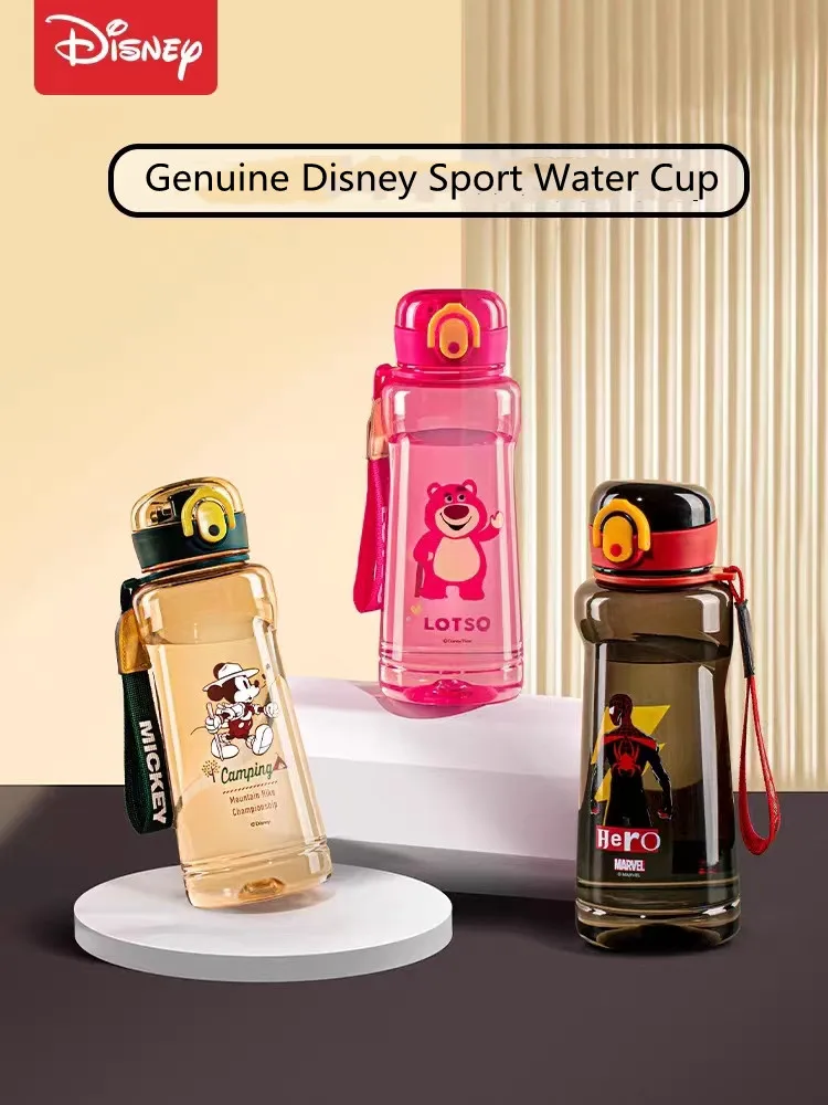 Disney Mickey Water Cup For Boys Girls Mickey Spider Man Summer Water Bottle Direct Cup Tritan Portable Plastic Drink Bottles