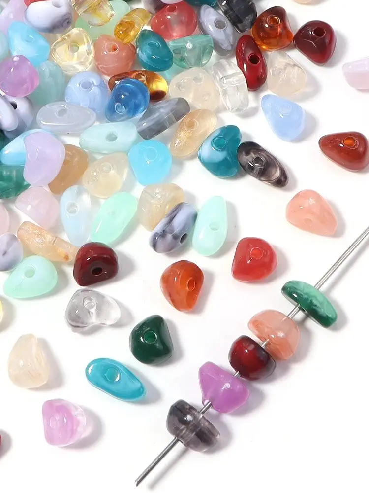 150 Stück unregelmäßige Acryl-Edelsteinimitat-Chipperlen für die Schmuckherstellung, 5–8 mm, Freiformperlen, DIY-Armband, Halskette