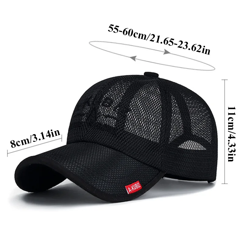 Men\'s Mesh Baseball Cap Summer Caps Full Mesh Breathable Hat Quick Dry Cooling Hat For Hiking Golf Adjustable Hats Trucker Cap