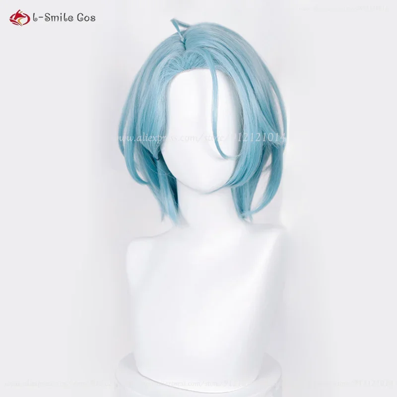 ES2 crazy: B himeru cosplay wig himeru anime wigs 35cm Blue Grey hair heat resistant synthetic wig cap