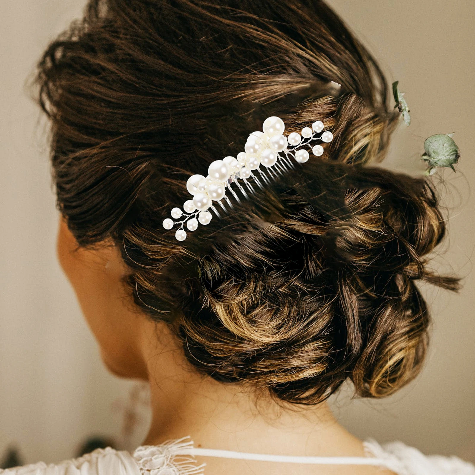 

1 set Pearl Hair Accessories Set 3Combs 2Pins Vintage Wedding Decoration Durable Metal Hair Combs Fits Most Styles