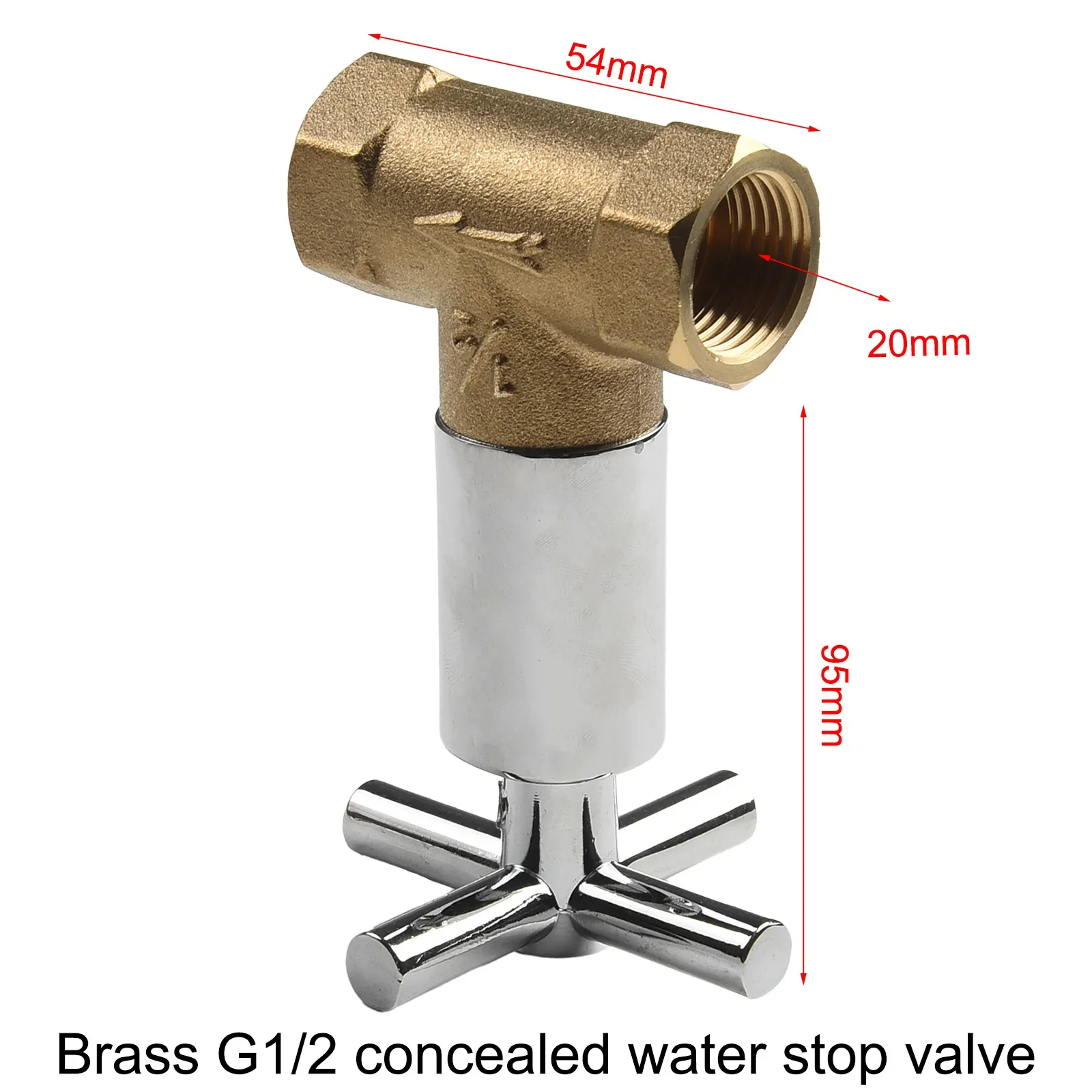 Solar Switch Water Valve Pipeline Link Brass Ceramic Spool Dark Valve Open Quickly Plumbing Fittings 3/4” 6 Points