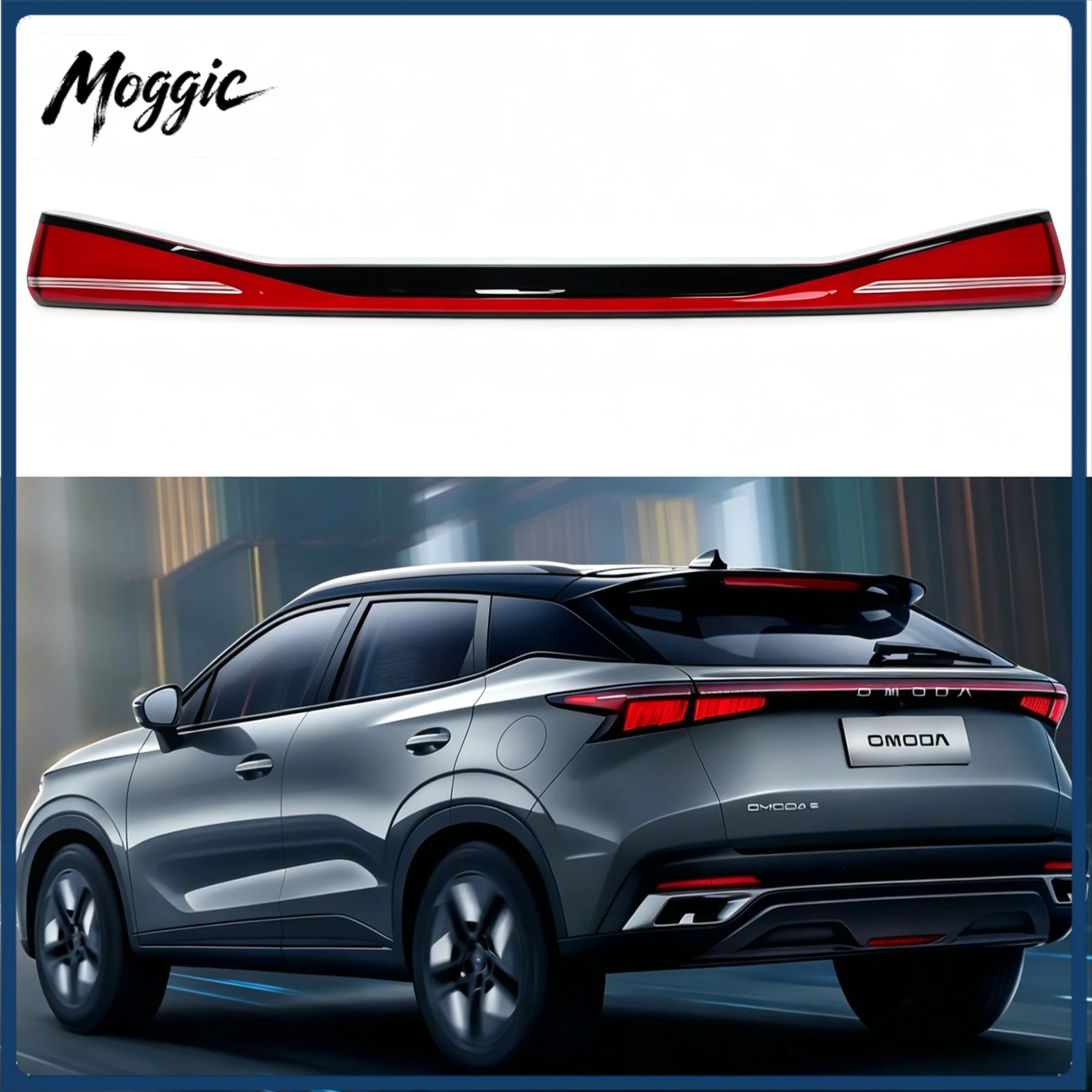 Moggic Through Type Rear Taillight Cover Fit Chery Omoda C5 High Grade Car Rear Lamp Shell Replacement Accessory