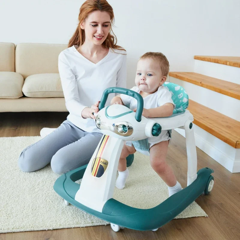 

U-Shaped Baby Walker – Anti-O-Leg Anti-Rollover Multi-Functional Baby Carriage Early Education Music Box, Sit and Play Handcart