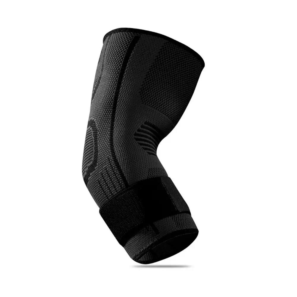 Durable Nylon Elbow Support Elastic Breathable Elbow Pads Black Grey Orange Arm Sleeve Unisex