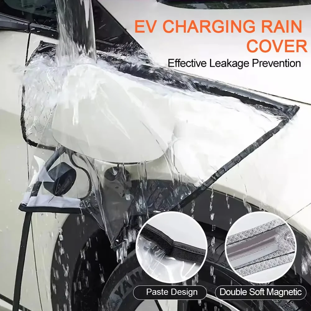 Outdoor Electric Vehicle Charger Port Rainproof Dustproof Cover Transparent Waterproof Cover Magnetic EV Charger Port Protector
