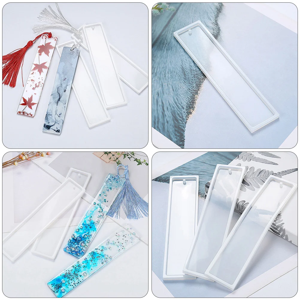 

12Pcs DIY Bookmark Molds with Hole Design for Adding Embellishments Perfect for DIY Projects Bookmark Molds Crystal Epoxy Mold
