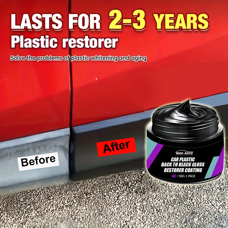 Car Plastic Restorer Gloss Enhancer Crystal Clear Leather & Panel Renewal Wax Coating Agent Back To Black Shine Auto Polish