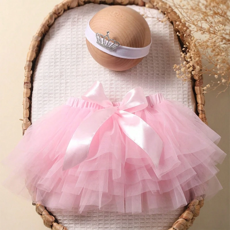 

Infant Photography Outfit Headband Tulle Skirt Photostudio Props Baby Photo Costume Newborns Shower Gift