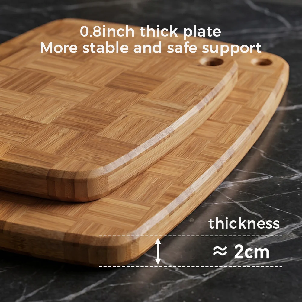 Cappsu retro checkerboard cutting board, bamboo cutting board, natural cutting board, kitchen antibacterial and mildew resistant